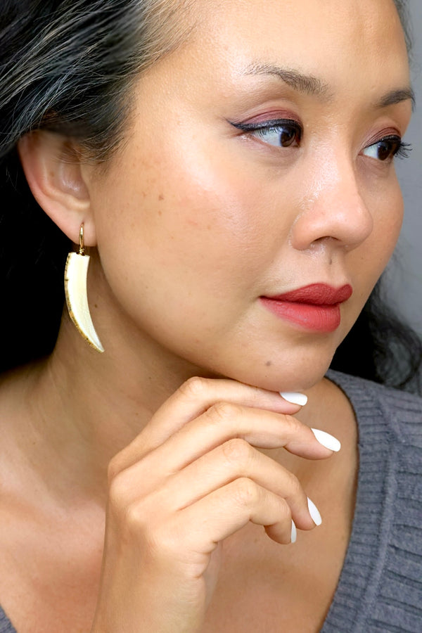 Ivory Earrings w/Gold