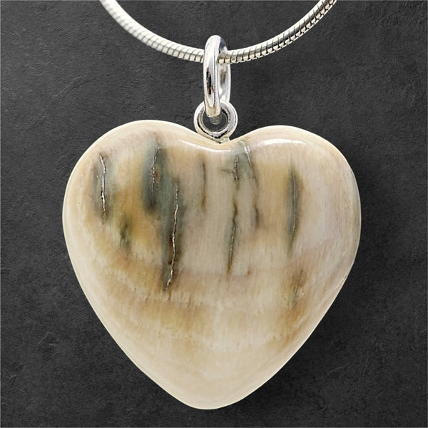 Ivory Heart Pendant w/Silver