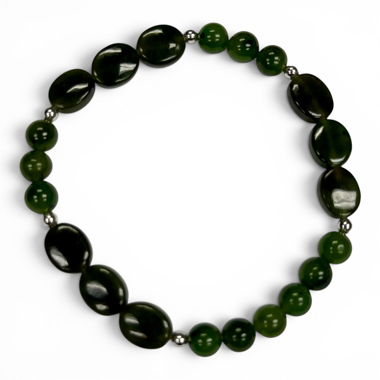 Jade and Silver Bracelet