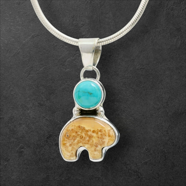 Ivory & Turquoise Bear