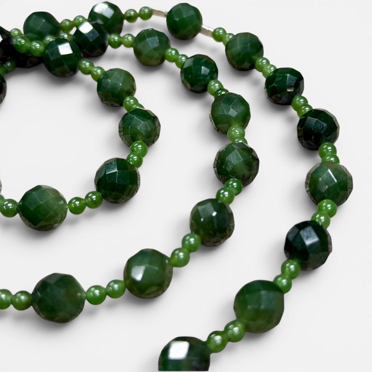 Jade Faceted Necklace 28"