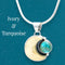 Ivory & Turquoise Moon Pendant