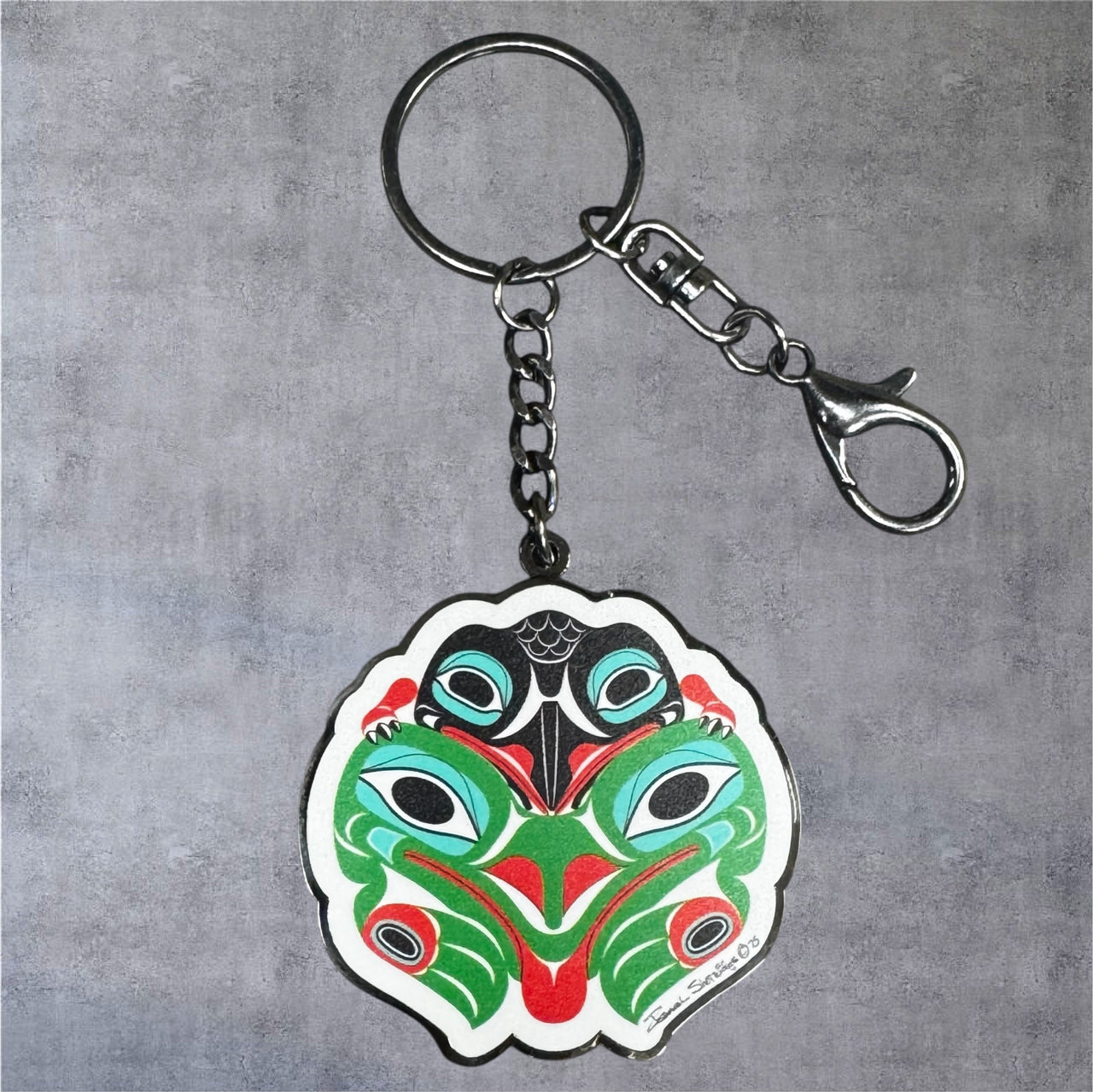 Baby Raven & Frog Keychain