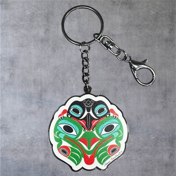 Baby Raven & Frog Keychain