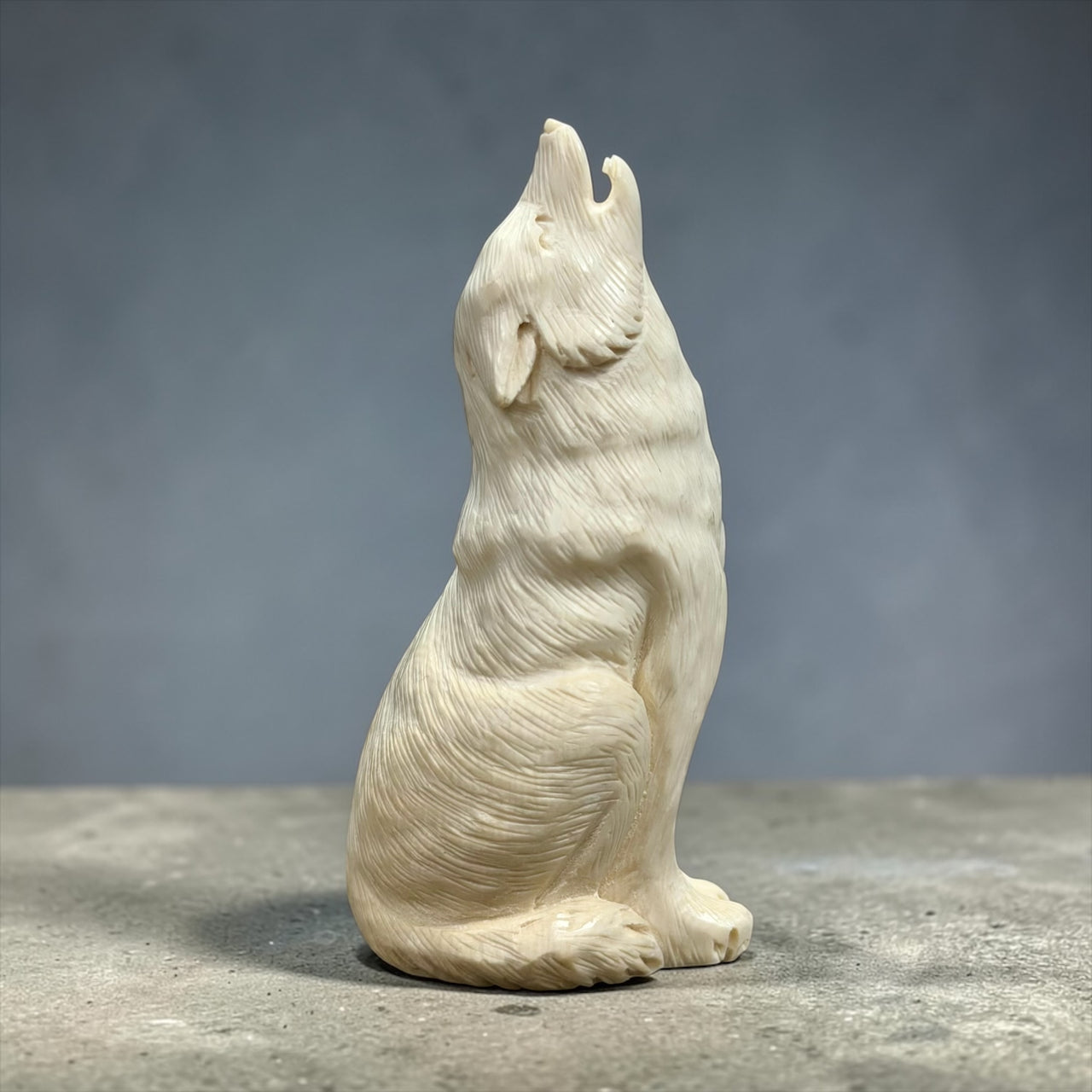 Ivory Wolf Carving
