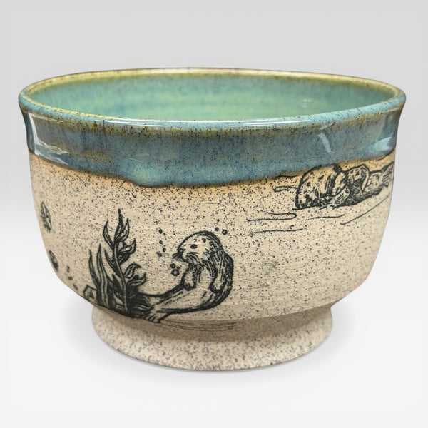 Sea Otter Decal Bowl