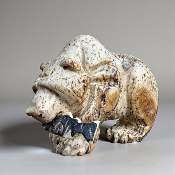 Bear & Salmon Jawbone Carving