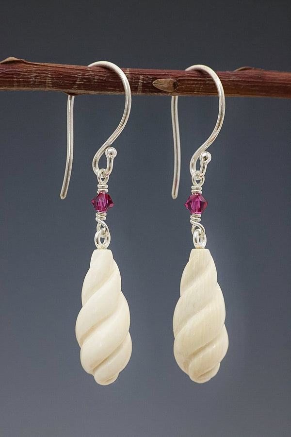 Ivory Rain Drop Twist Earrings