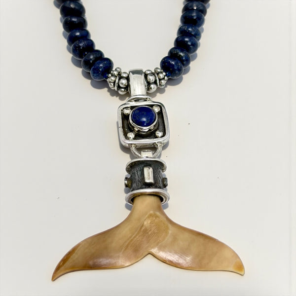 Whale Tail Lapis Necklace