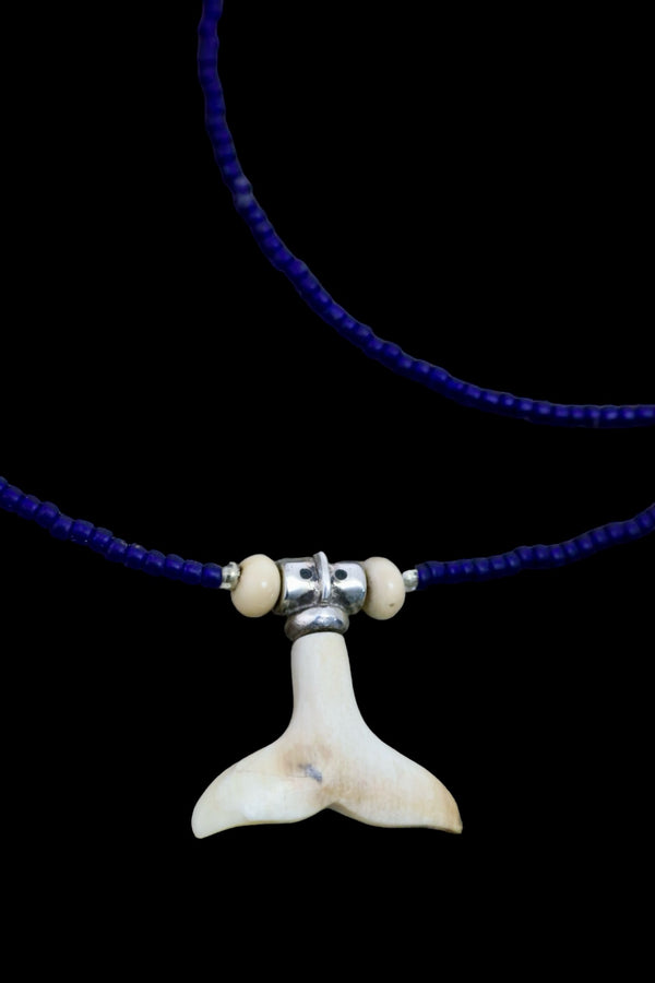 Whale Tail Necklace  - Blue