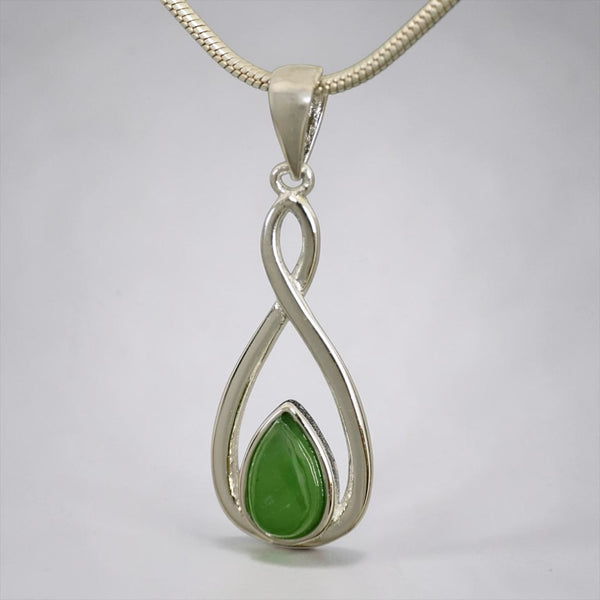 Jade & Silver Infinity Pendant
