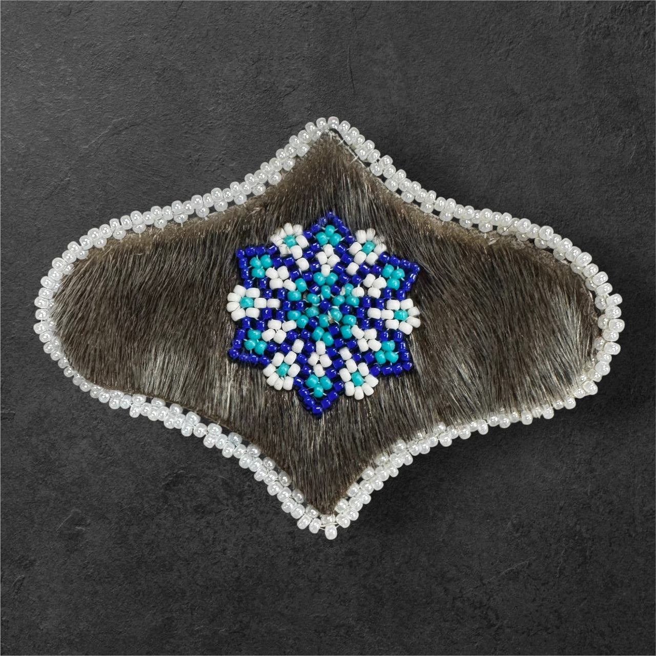 Seal Fur & Beaded Barrette