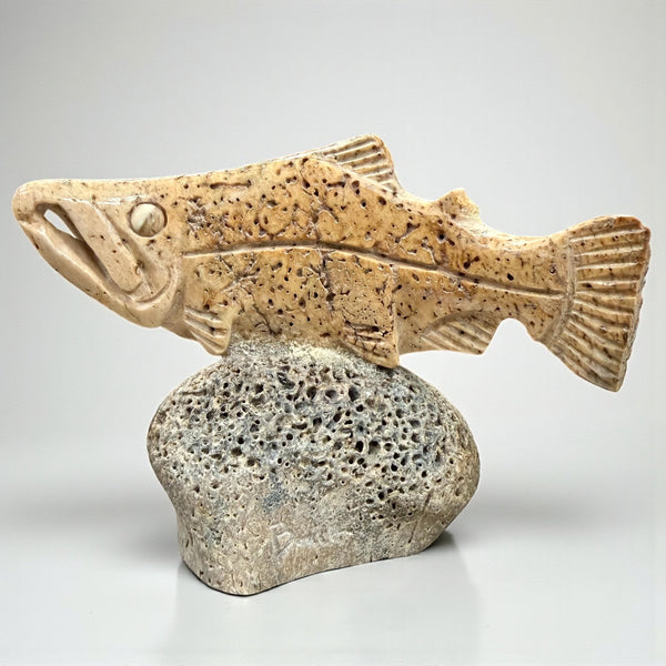 Salmon wih Ivory Carving