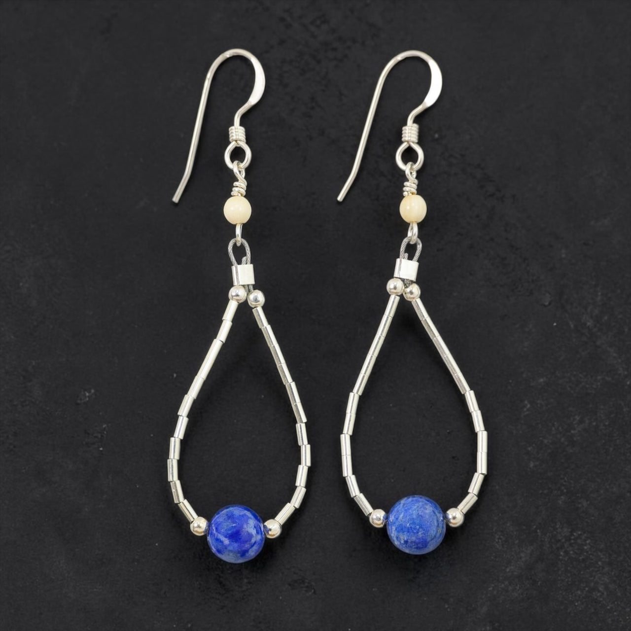 Ivory & Lapis Earrings