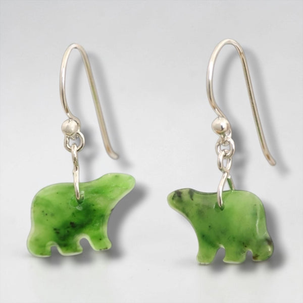 Bear Jade Flat Earrings