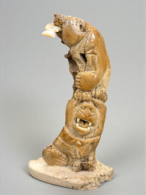 Bear & Salmon Totem Carving