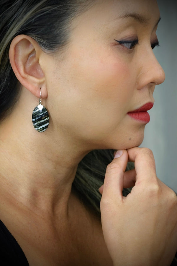 Mammoth Tooth Large Oval Earrings