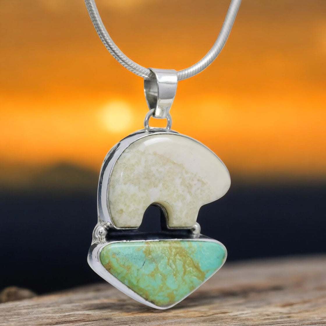 Ivory & Turquoise Bear
