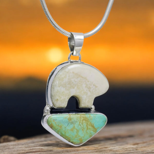 Ivory & Turquoise Bear