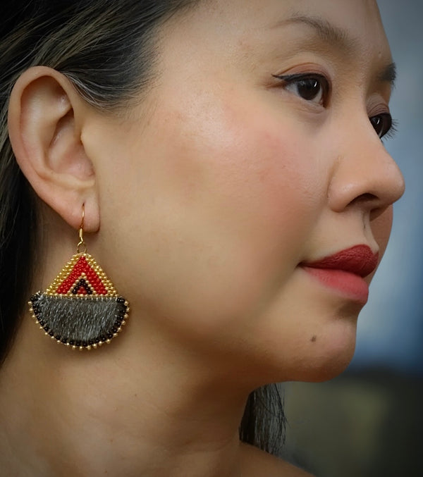 Ulu Seal Skin Beaded Earrings