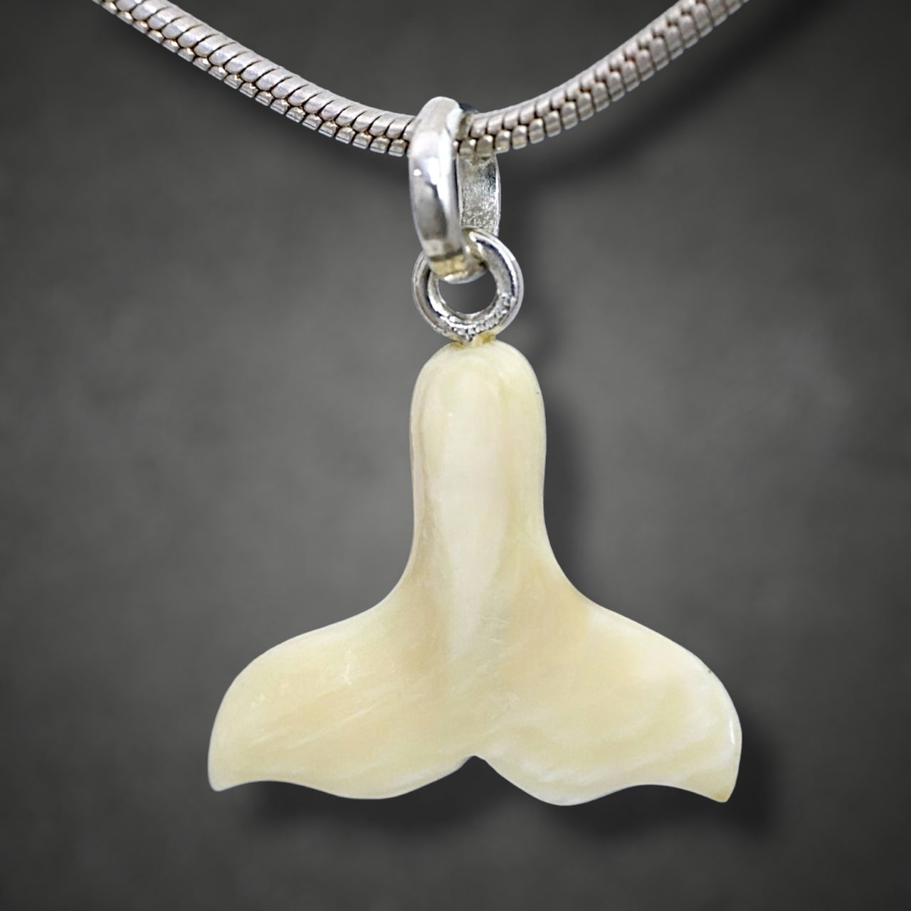 Ivory Whale Tail Pendant