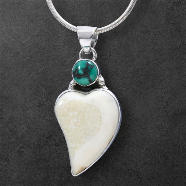 Ivory & Turquoise Heart