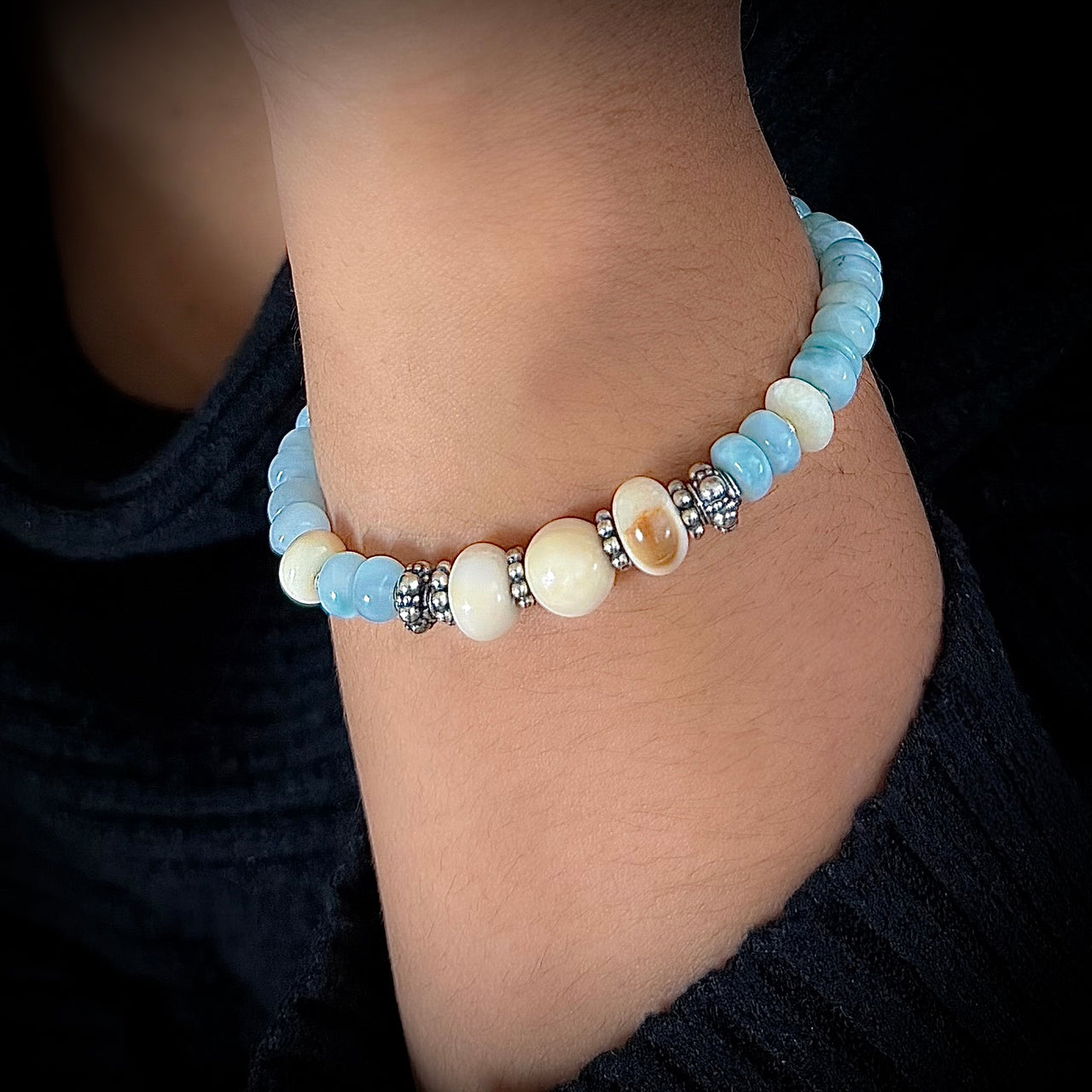 Ivory & Larimar Bracelet