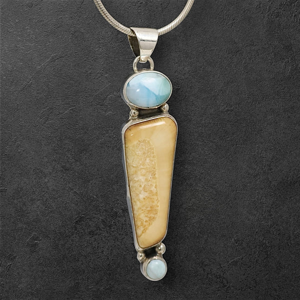 Ivory & Larimar Pendant