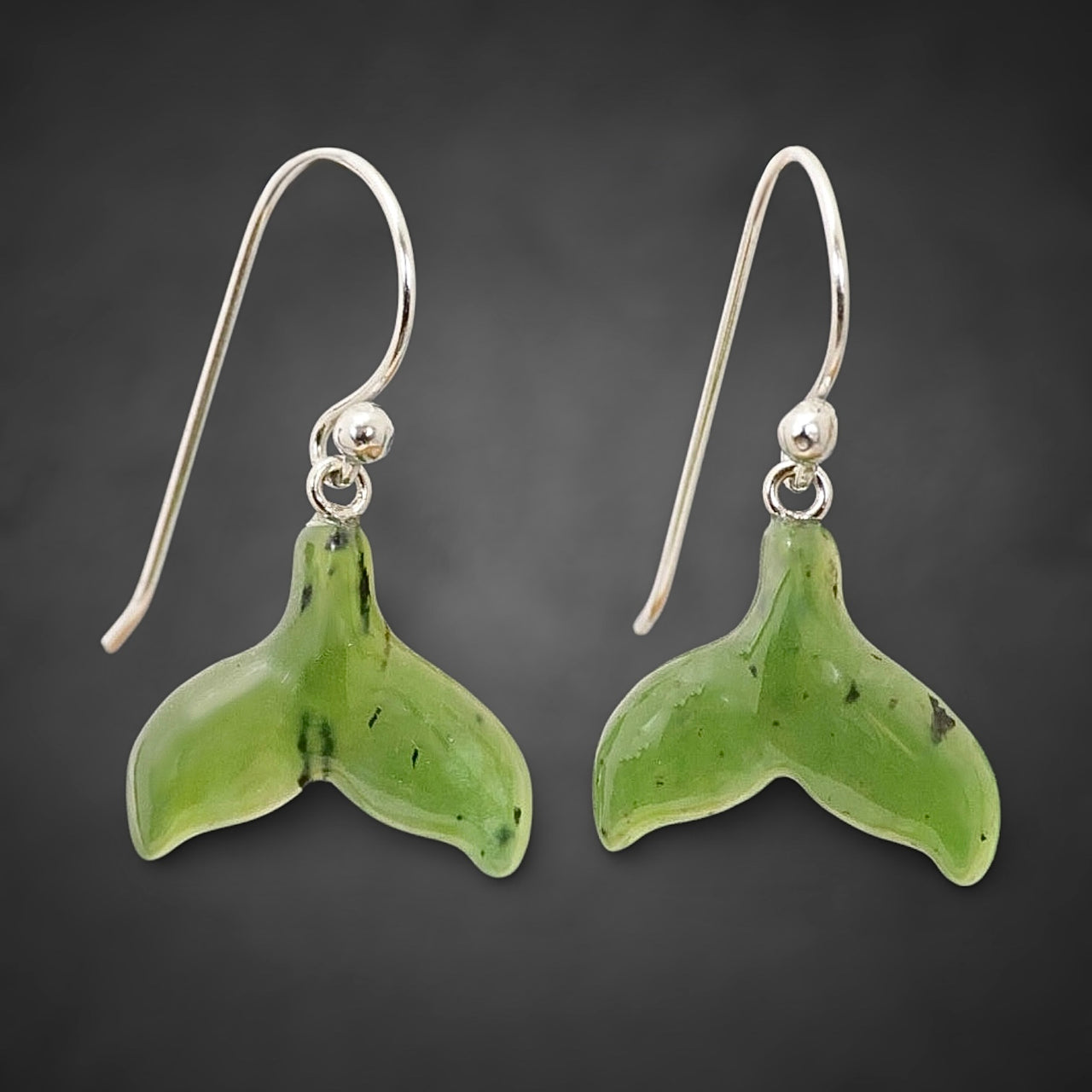 Jade Whale Tail Earrings