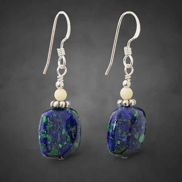 Ivory & Azurite Earrings