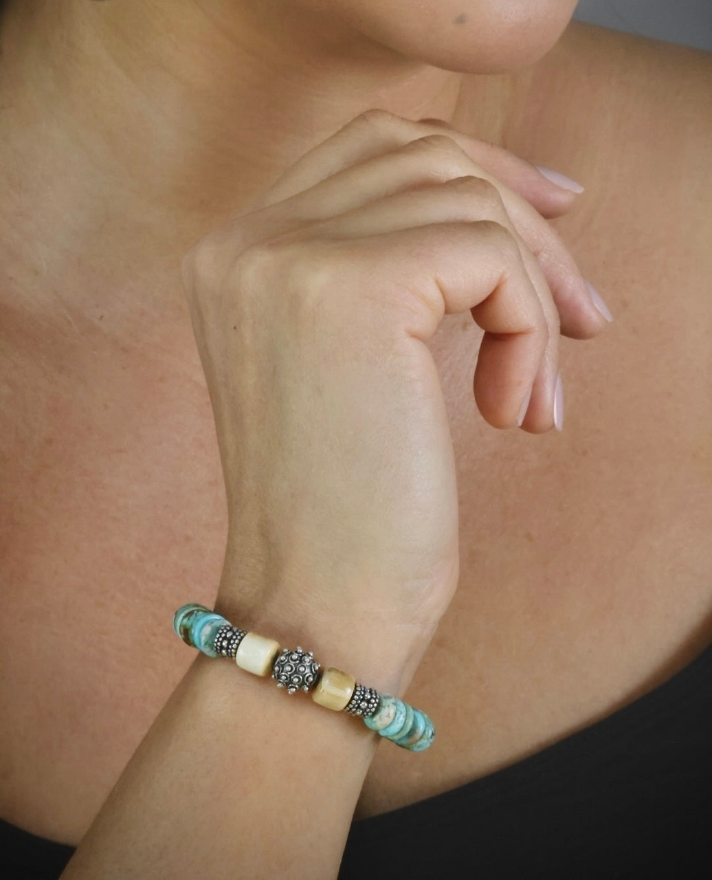 Turquoise & Ivory Bracelet