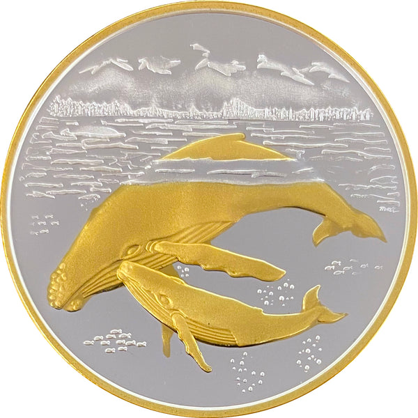 Humpback Whales w/Gold Relief