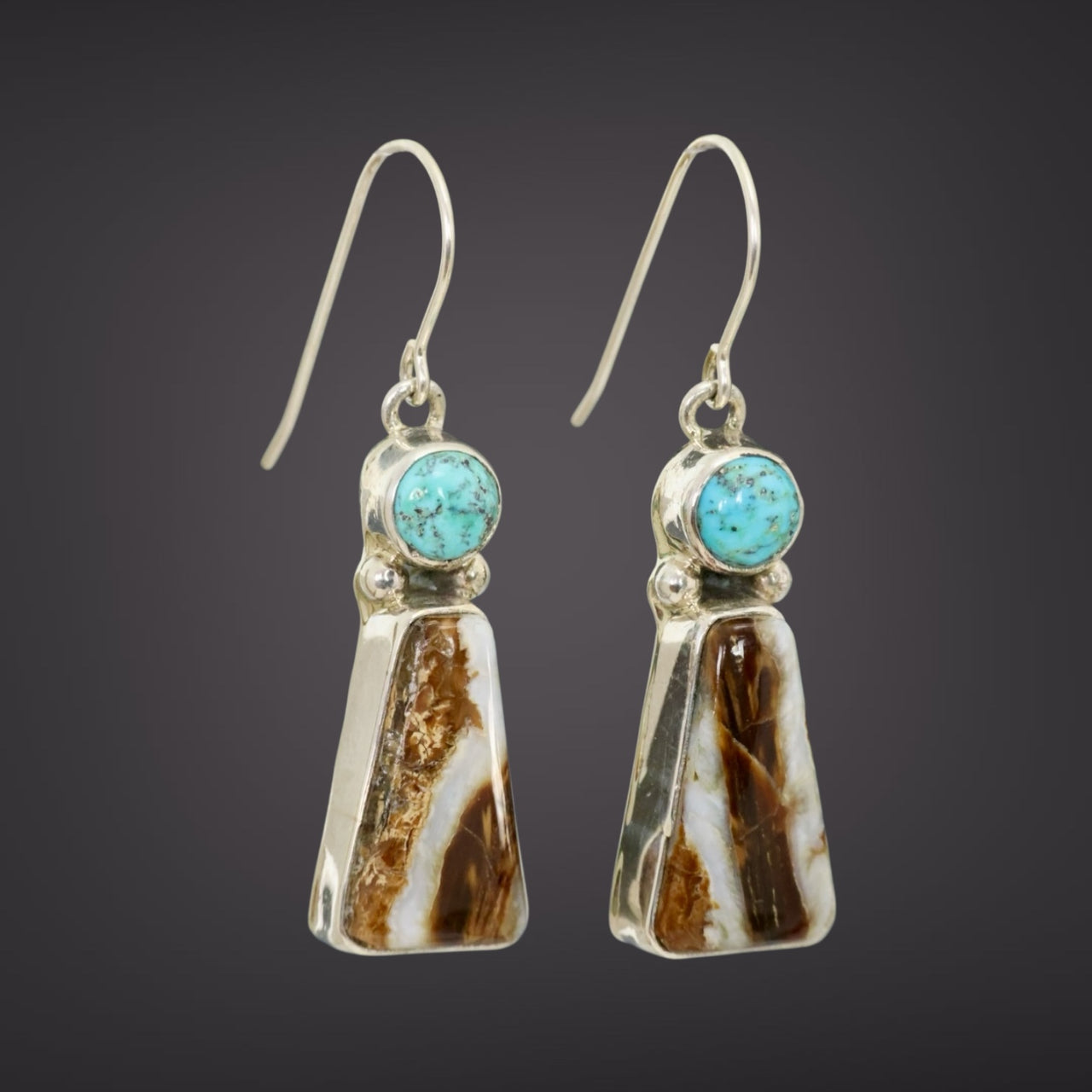 Mammoth Tooth & Turquoise Earrings