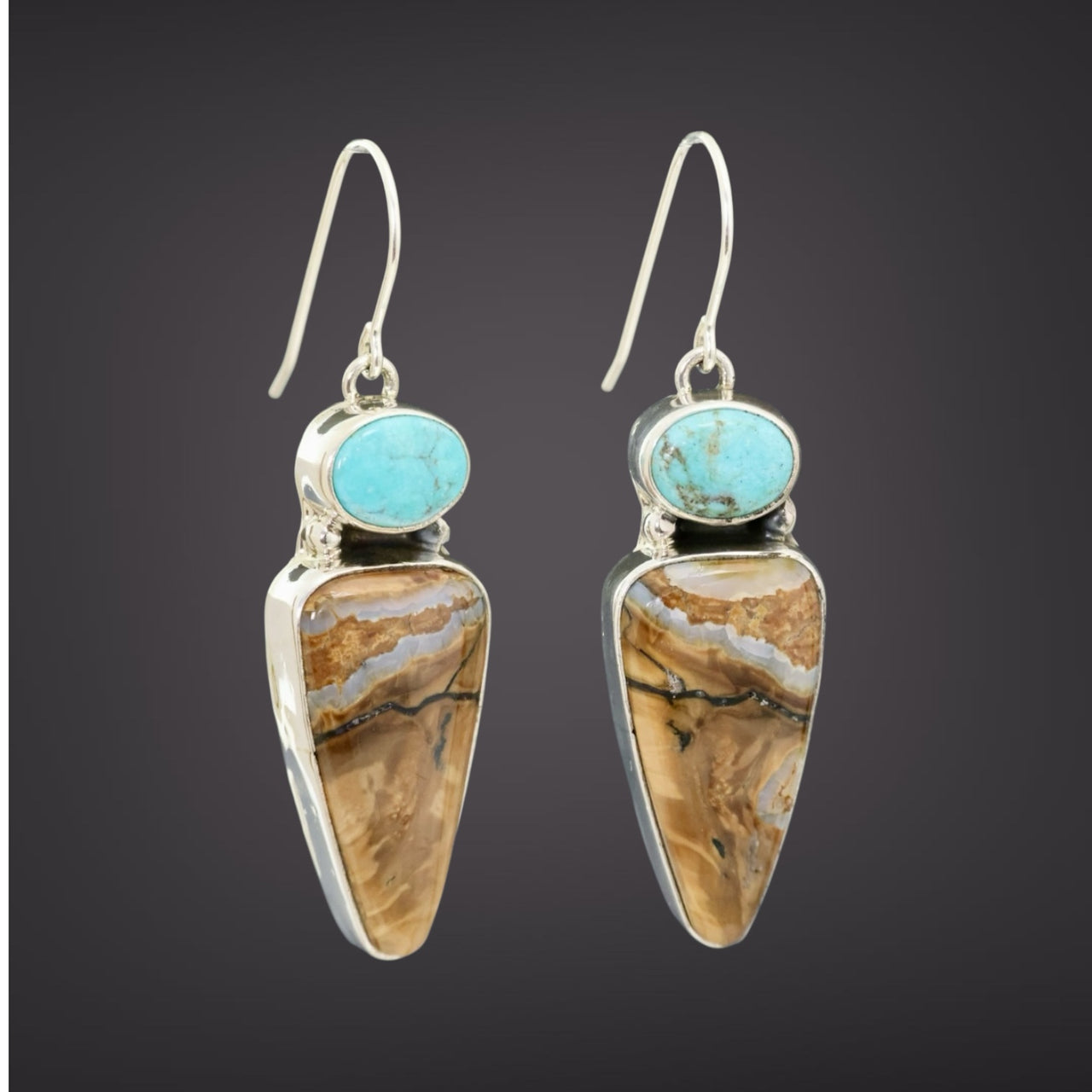 Mammoth Tooth & Turquoise Earrings