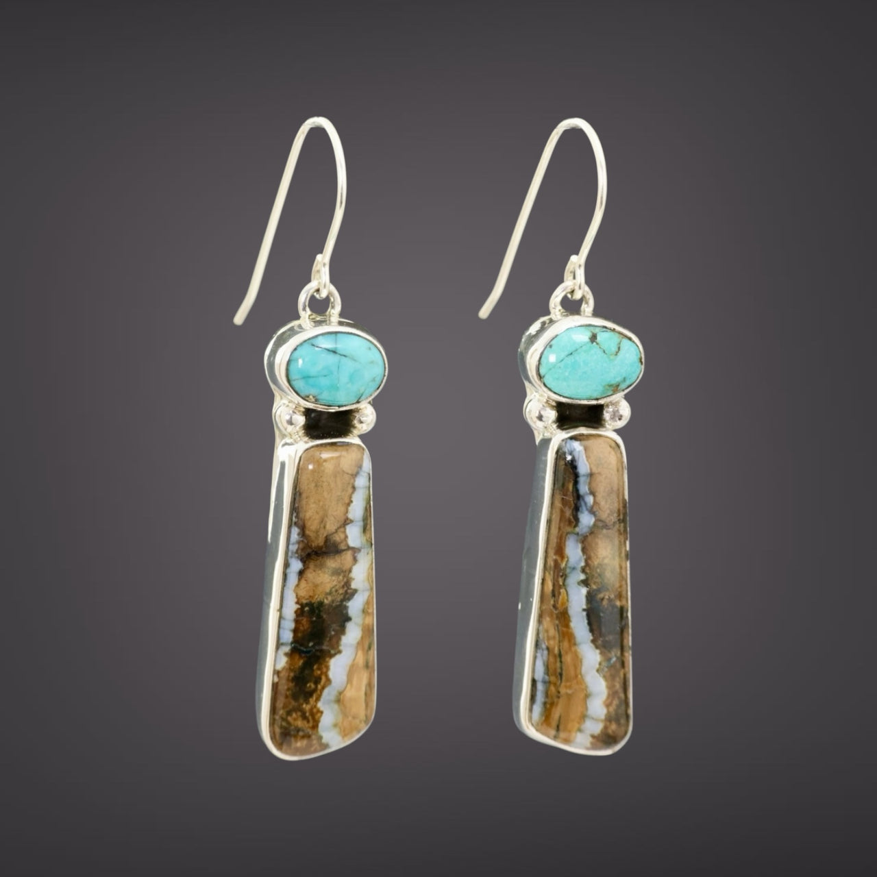 Mammoth Tooth & Turquoise Earrings