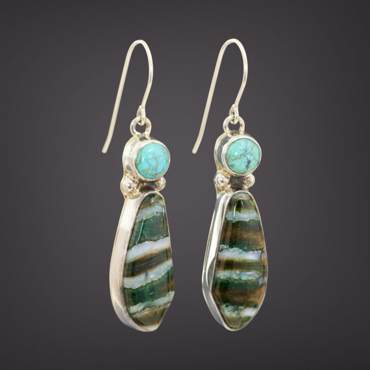 Mammoth Tooth & Turquoise Earrings