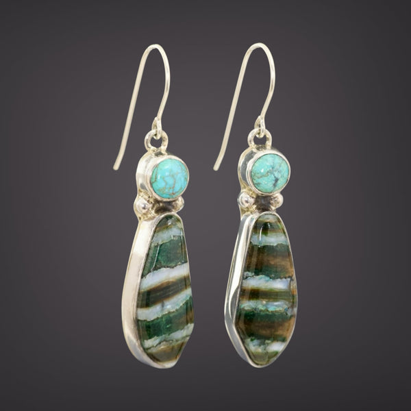 Mammoth Tooth & Turquoise Earrings