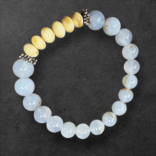 Ivory & Chalcedony Bracelet