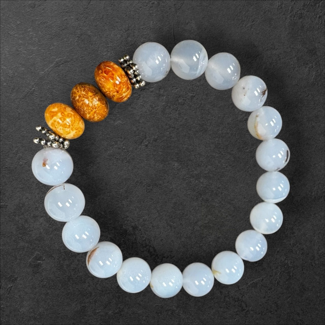 Ivory & Chalcedony Bracelet
