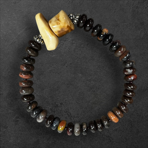 Ivory & Petrified Wood Bracelet