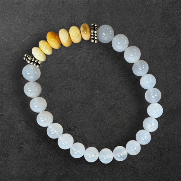 Ivory & Chalcedony Bracelet