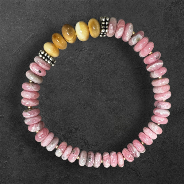 Ivory & Rhodacrosite Bracelet