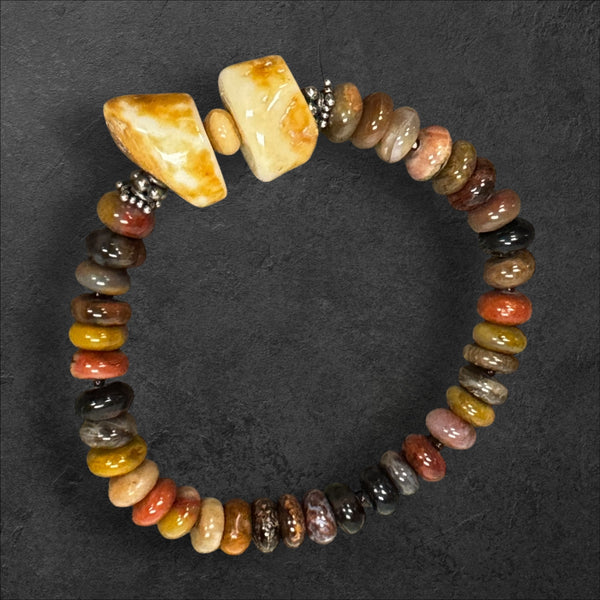 Ivory & Petrified Wood Bracelet