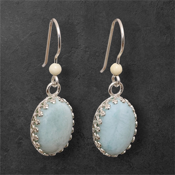 Ivory & Larimar Earrings