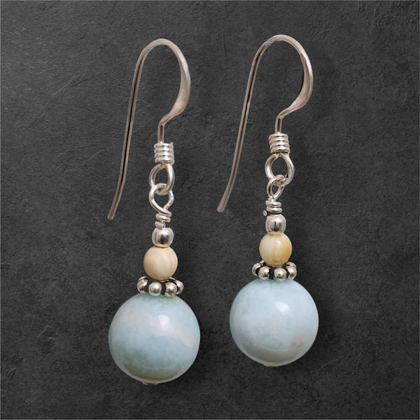 Ivory & Larimar Earrings