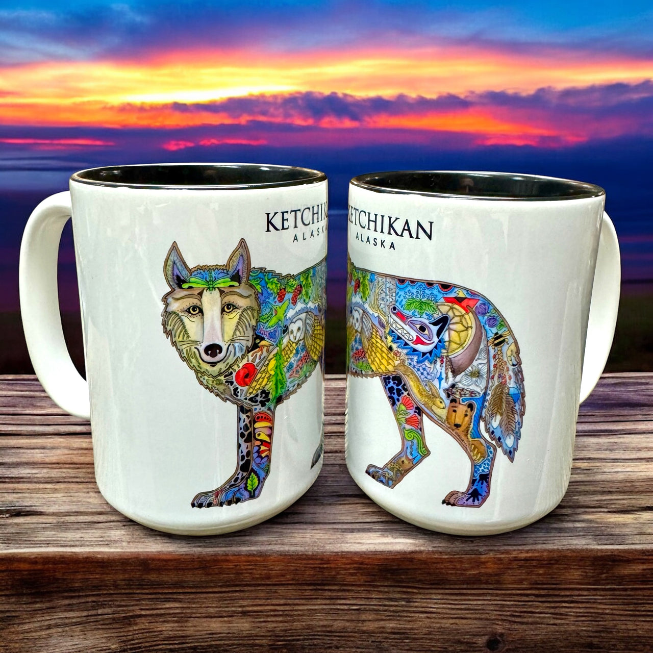 Ketchikan Alaska Wolf Mug