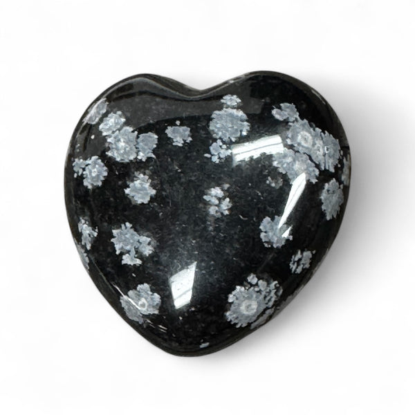 Snowflake Obsidian Stone Heart