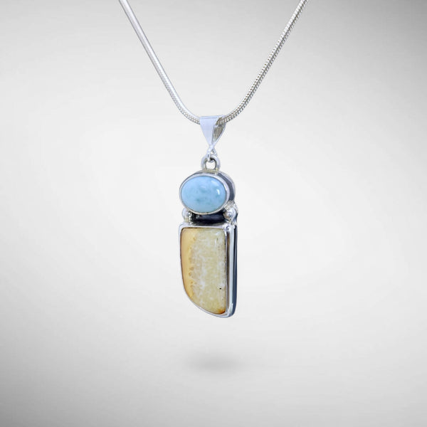 Ivory & Larimar Pendant