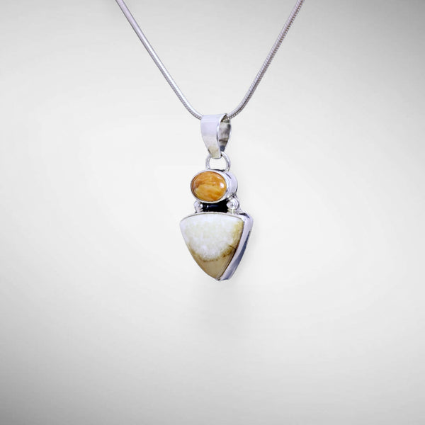 Ivory & Spiny Oyster Pendant