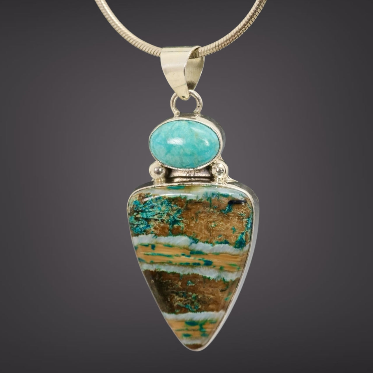 Mammoth Tooth & Turquoise Pendant